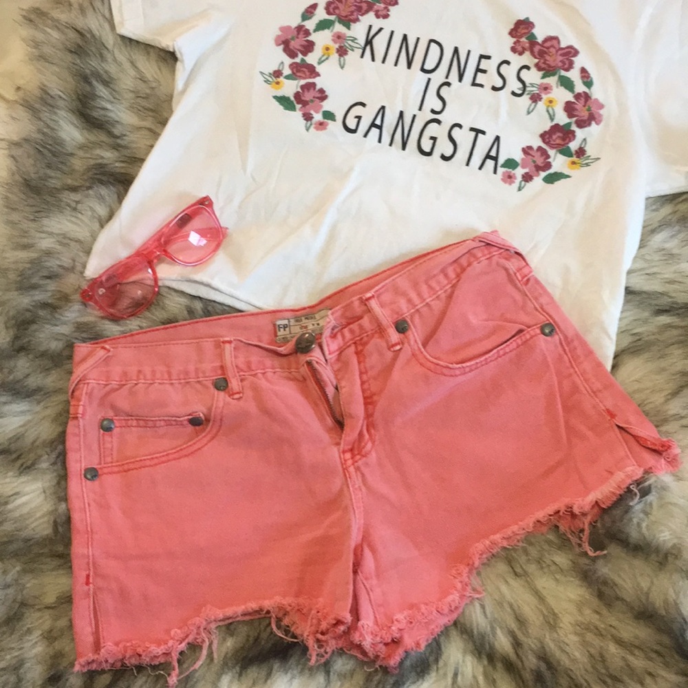 FREE PEOPLE | Pink Jean Shorts